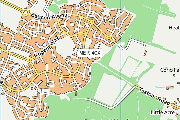 ME19 4GX map - OS VectorMap District (Ordnance Survey)