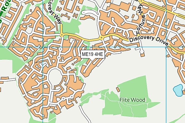 ME19 4HE map - OS VectorMap District (Ordnance Survey)