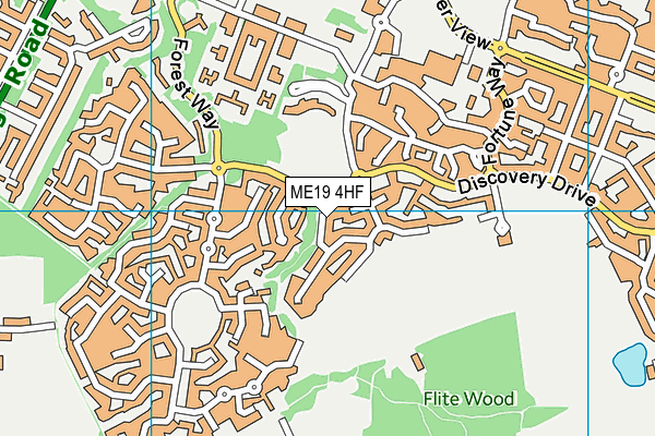 ME19 4HF map - OS VectorMap District (Ordnance Survey)