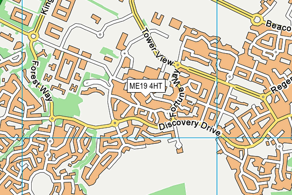ME19 4HT map - OS VectorMap District (Ordnance Survey)