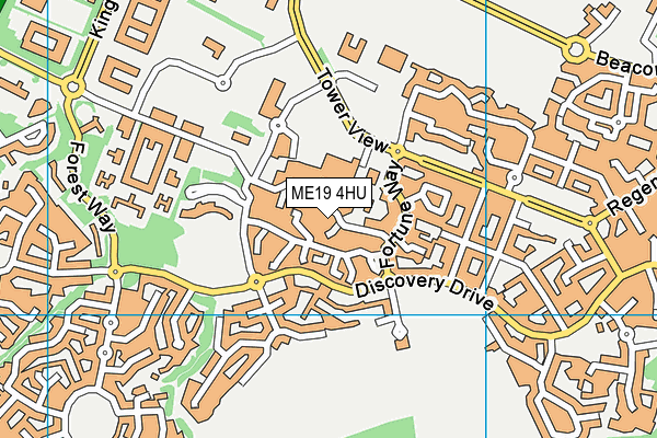 ME19 4HU map - OS VectorMap District (Ordnance Survey)