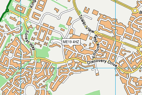 ME19 4HZ map - OS VectorMap District (Ordnance Survey)