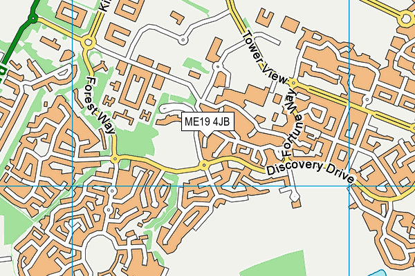 ME19 4JB map - OS VectorMap District (Ordnance Survey)