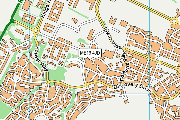 ME19 4JD map - OS VectorMap District (Ordnance Survey)