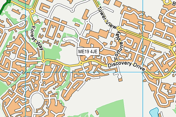 ME19 4JE map - OS VectorMap District (Ordnance Survey)