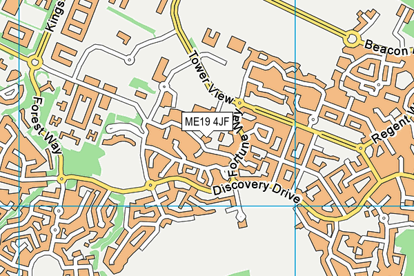 ME19 4JF map - OS VectorMap District (Ordnance Survey)