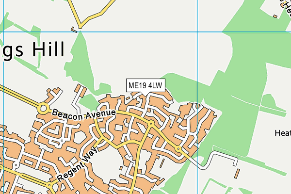 ME19 4LW map - OS VectorMap District (Ordnance Survey)