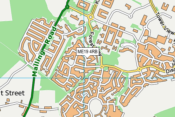 ME19 4RB map - OS VectorMap District (Ordnance Survey)