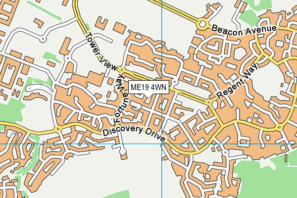 ME19 4WN map - OS VectorMap District (Ordnance Survey)