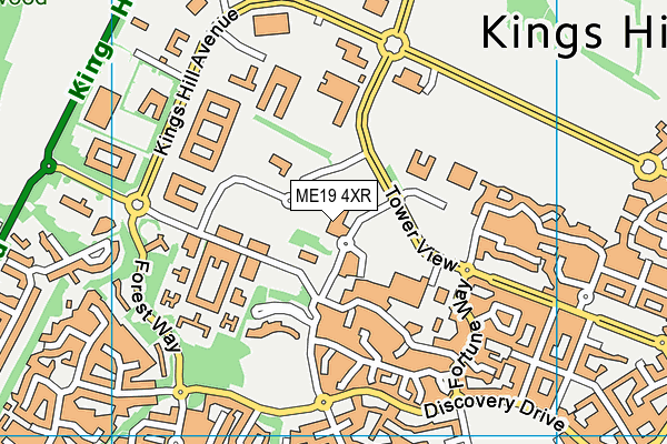 ME19 4XR map - OS VectorMap District (Ordnance Survey)