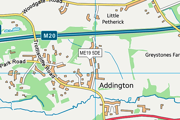 ME19 5DE map - OS VectorMap District (Ordnance Survey)