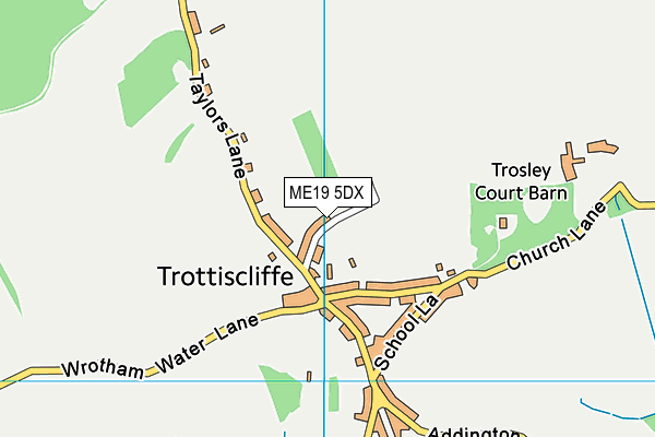 Trottiscliffe Village Hall (Closed) map (ME19 5DX) - OS VectorMap District (Ordnance Survey)