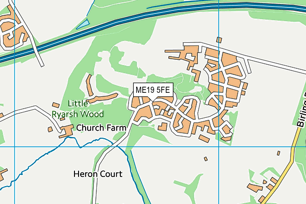 ME19 5FE map - OS VectorMap District (Ordnance Survey)