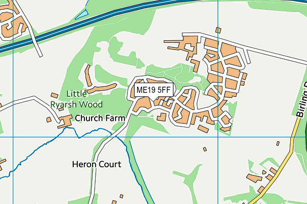 Valley Invicta Primary School At Leybourne Chase map (ME19 5FF) - OS VectorMap District (Ordnance Survey)