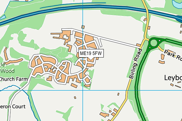 ME19 5FW map - OS VectorMap District (Ordnance Survey)