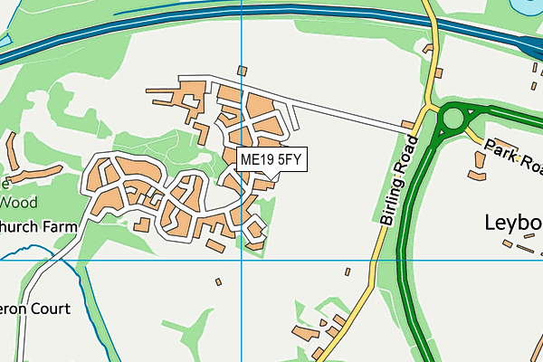 ME19 5FY map - OS VectorMap District (Ordnance Survey)