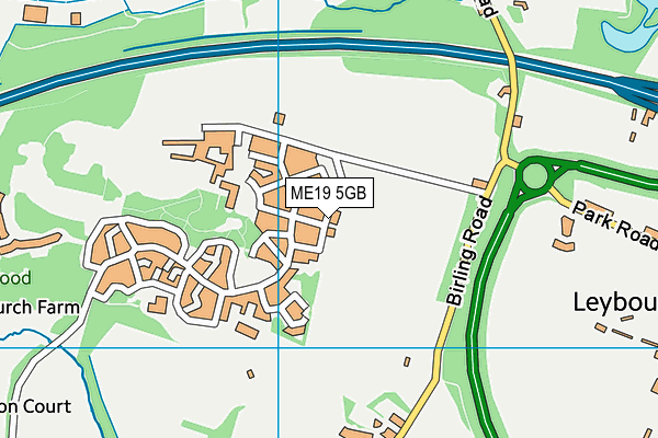 ME19 5GB map - OS VectorMap District (Ordnance Survey)