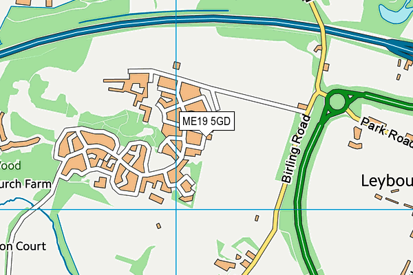 ME19 5GD map - OS VectorMap District (Ordnance Survey)