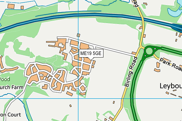 ME19 5GE map - OS VectorMap District (Ordnance Survey)