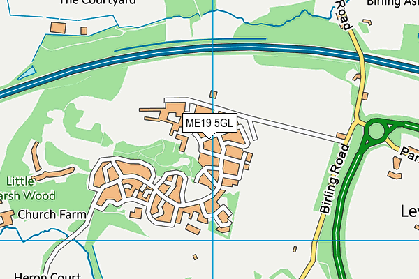 ME19 5GL map - OS VectorMap District (Ordnance Survey)