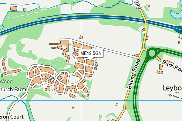 ME19 5GN map - OS VectorMap District (Ordnance Survey)