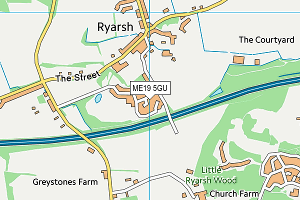 ME19 5GU map - OS VectorMap District (Ordnance Survey)