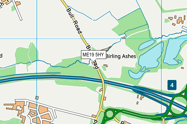 ME19 5HY map - OS VectorMap District (Ordnance Survey)