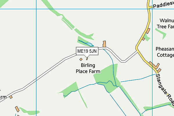 ME19 5JN map - OS VectorMap District (Ordnance Survey)