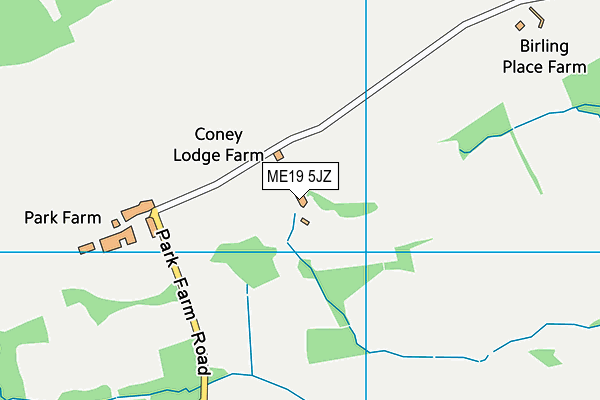 ME19 5JZ map - OS VectorMap District (Ordnance Survey)