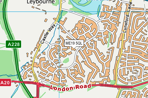 Leybourne Village Hall map (ME19 5QL) - OS VectorMap District (Ordnance Survey)