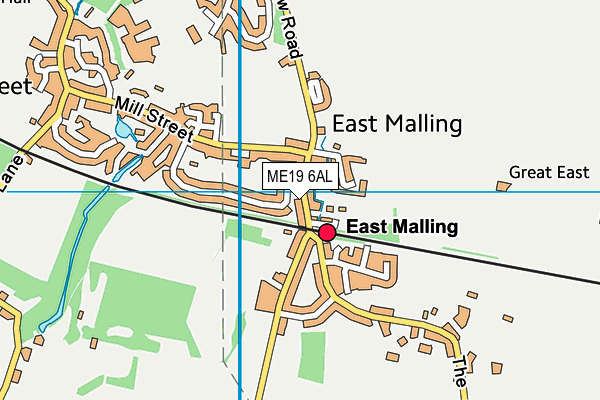 ME19 6AL map - OS VectorMap District (Ordnance Survey)