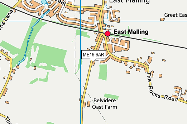 ME19 6AR map - OS VectorMap District (Ordnance Survey)