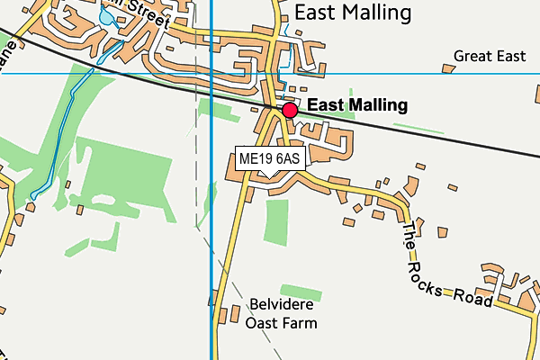 ME19 6AS map - OS VectorMap District (Ordnance Survey)