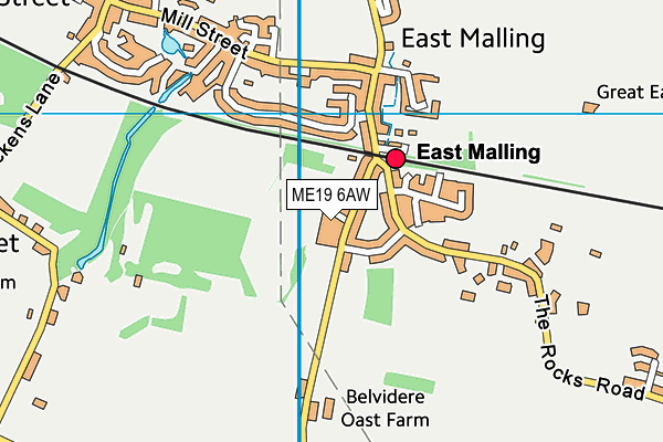 ME19 6AW map - OS VectorMap District (Ordnance Survey)