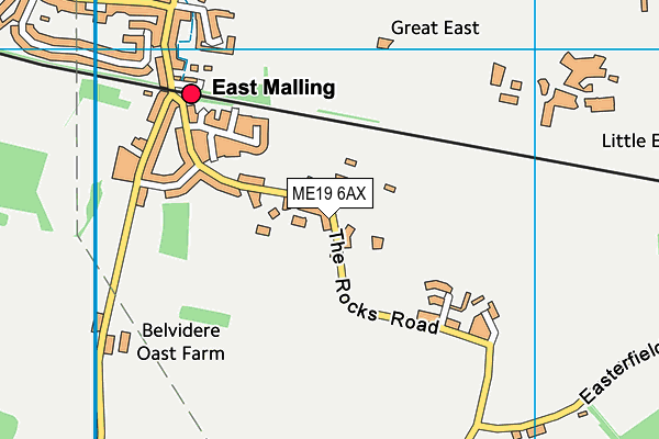 ME19 6AX map - OS VectorMap District (Ordnance Survey)