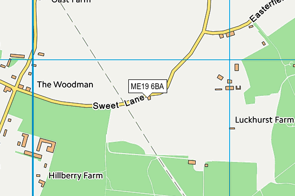 ME19 6BA map - OS VectorMap District (Ordnance Survey)