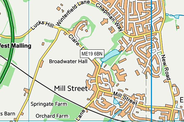 ME19 6BN map - OS VectorMap District (Ordnance Survey)