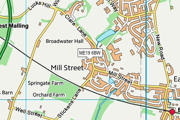 ME19 6BW map - OS VectorMap District (Ordnance Survey)