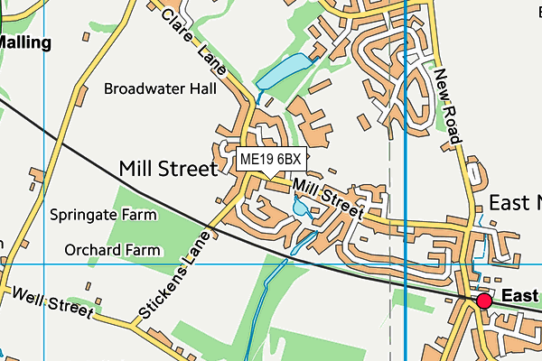 ME19 6BX map - OS VectorMap District (Ordnance Survey)