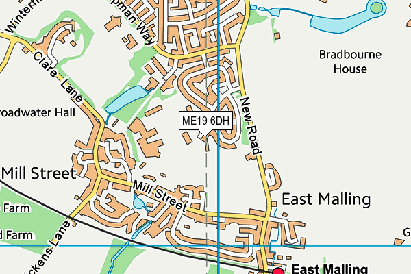 The Malling School map (ME19 6DH) - OS VectorMap District (Ordnance Survey)