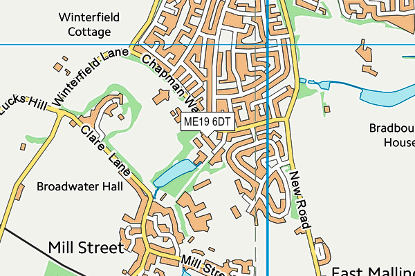 ME19 6DT map - OS VectorMap District (Ordnance Survey)