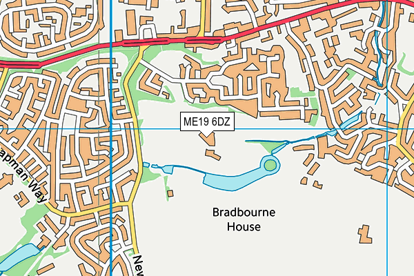 Bradbourne House (The Stables) map (ME19 6DZ) - OS VectorMap District (Ordnance Survey)