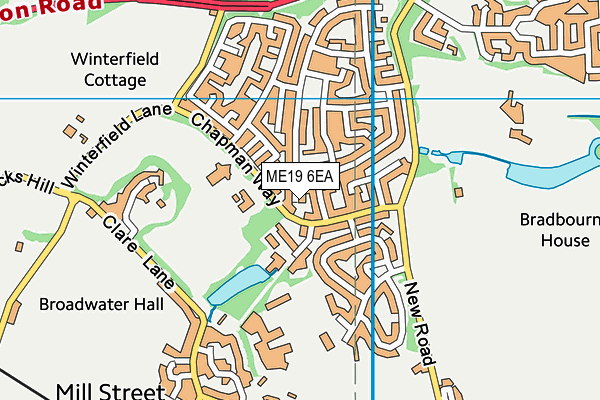 ME19 6EA map - OS VectorMap District (Ordnance Survey)