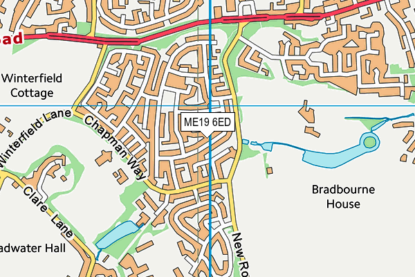 ME19 6ED map - OS VectorMap District (Ordnance Survey)