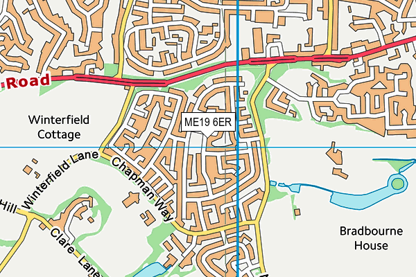 ME19 6ER map - OS VectorMap District (Ordnance Survey)