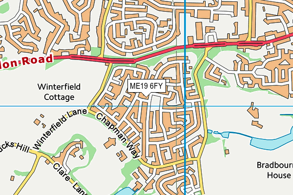 ME19 6FY map - OS VectorMap District (Ordnance Survey)