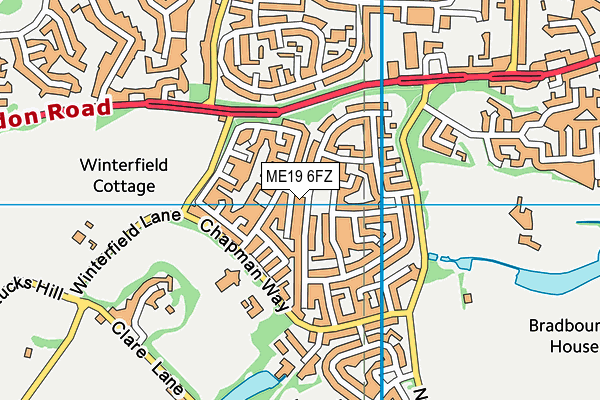 ME19 6FZ map - OS VectorMap District (Ordnance Survey)