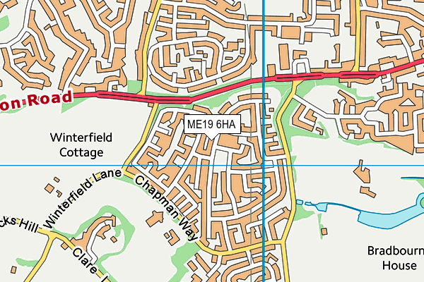 ME19 6HA map - OS VectorMap District (Ordnance Survey)