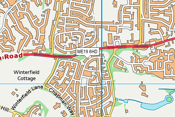 ME19 6HD map - OS VectorMap District (Ordnance Survey)