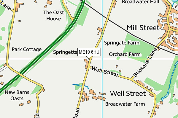 ME19 6HU map - OS VectorMap District (Ordnance Survey)